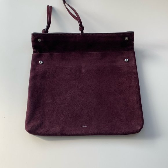 Theory Dark Purple Suede Pouch